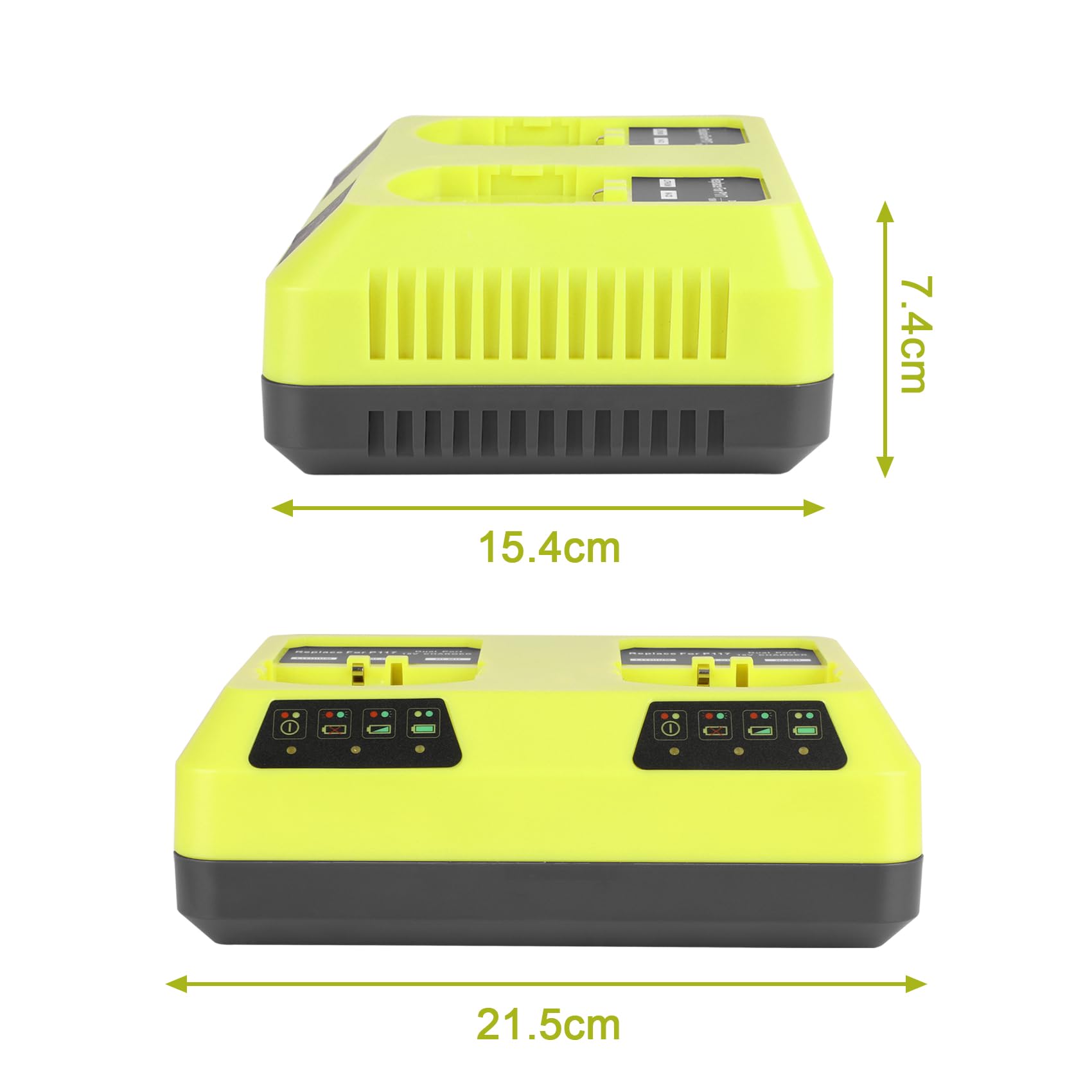 KUNLUN P117 - Cargador para Ryobi 18 V, batería de repuesto para Ryobi One+ P108 P107 P104 P105 P102 P103 P117 batería Li-ION/Nih