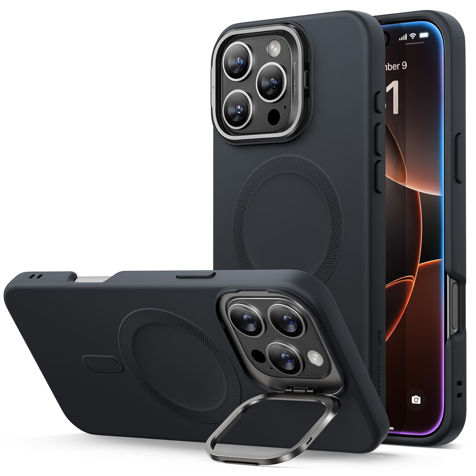 ESR for Phone 16 Pro Case, Compatible with MagSafe, Military-Grade Protective Case, Built-In Stash Stand Phone Case
