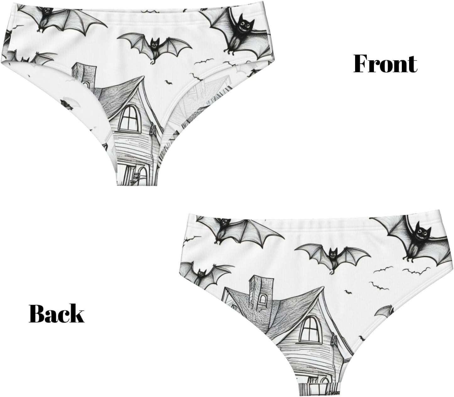 Halloween Flying Bats Print Women'S Briefs Underwear,Soft And Comfortable Cotton Briefs,For Everyday Wear