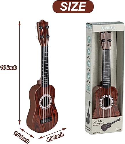 Miniatura 2 de Juguetes para niños de 16 pulgadas, ukelele, guitarra  4 cuerdas, instrumentos musicales, juguete educativo con púas, mini guitarra para niños y