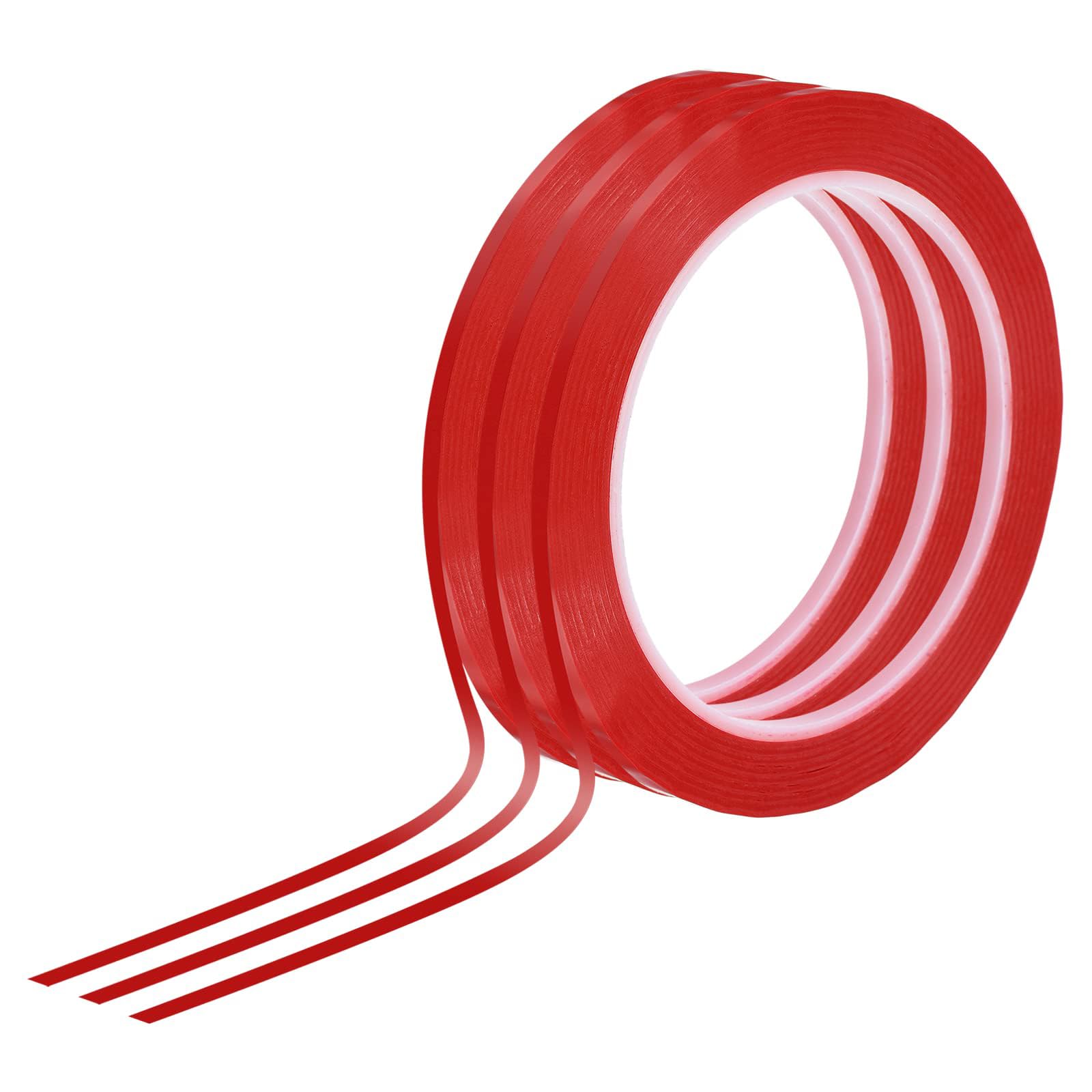 TOP-VIGOR Whiteboard Tape 3mm 1/8", 3 Thin Self Adhesive Marking Tape for White Board Grid Lines Charts DIY Crafts and Classroom Accessories, Red