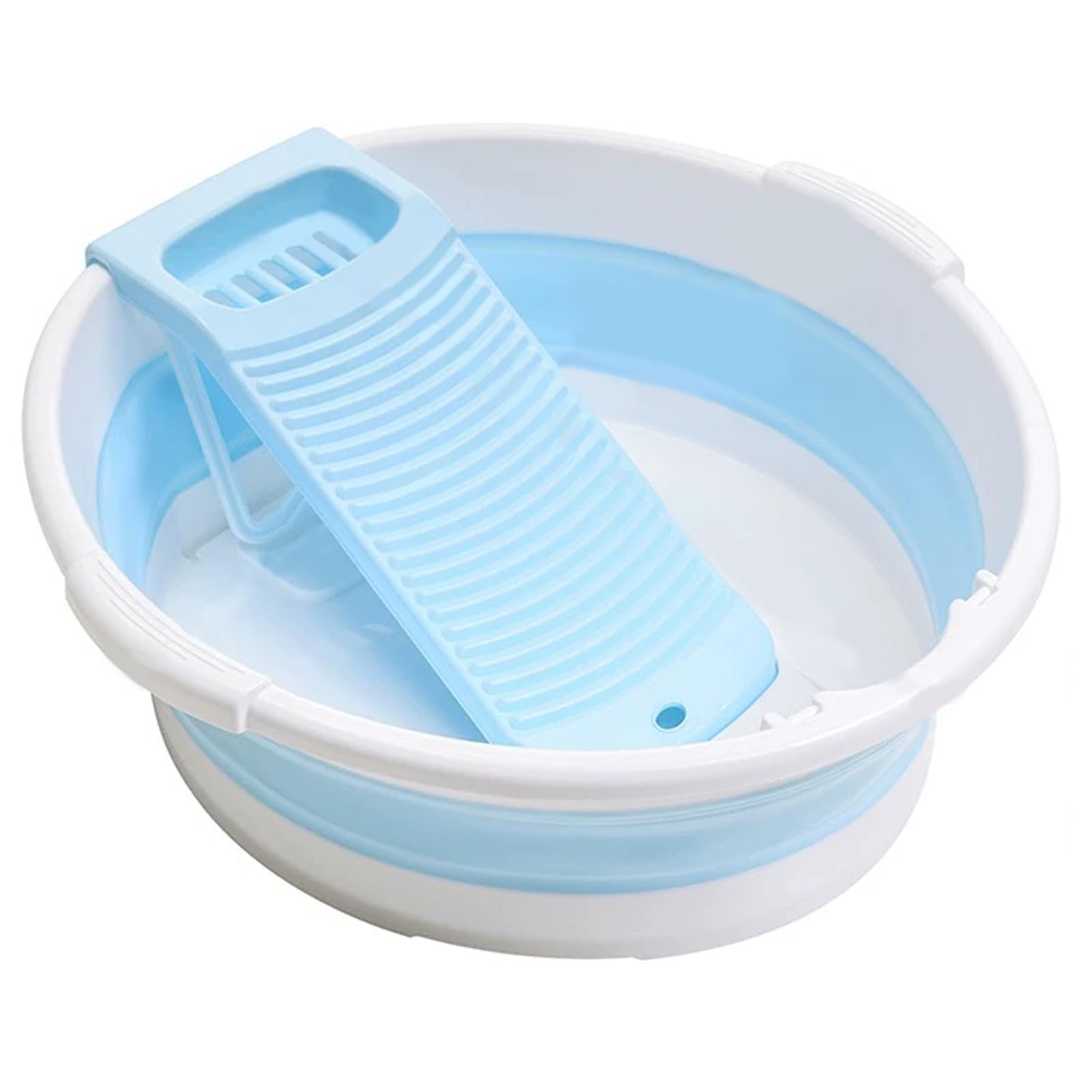 Cesto para lavar ropa portátil de polipropileno con tabla plegable para fregadero de cocina