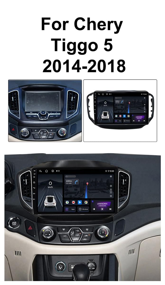 2K Radio Samochodowe dla Chery Tiggo 5 2014-2018 Ekran Dotykowy QLED Android 13 9-Inch/Bezprzewodowe CarPlay/Android Auto/WiFi/FM AM RDS Radio/GPS/Bluetooth/Kamera Cofania/ADAS DVR(M150CP)