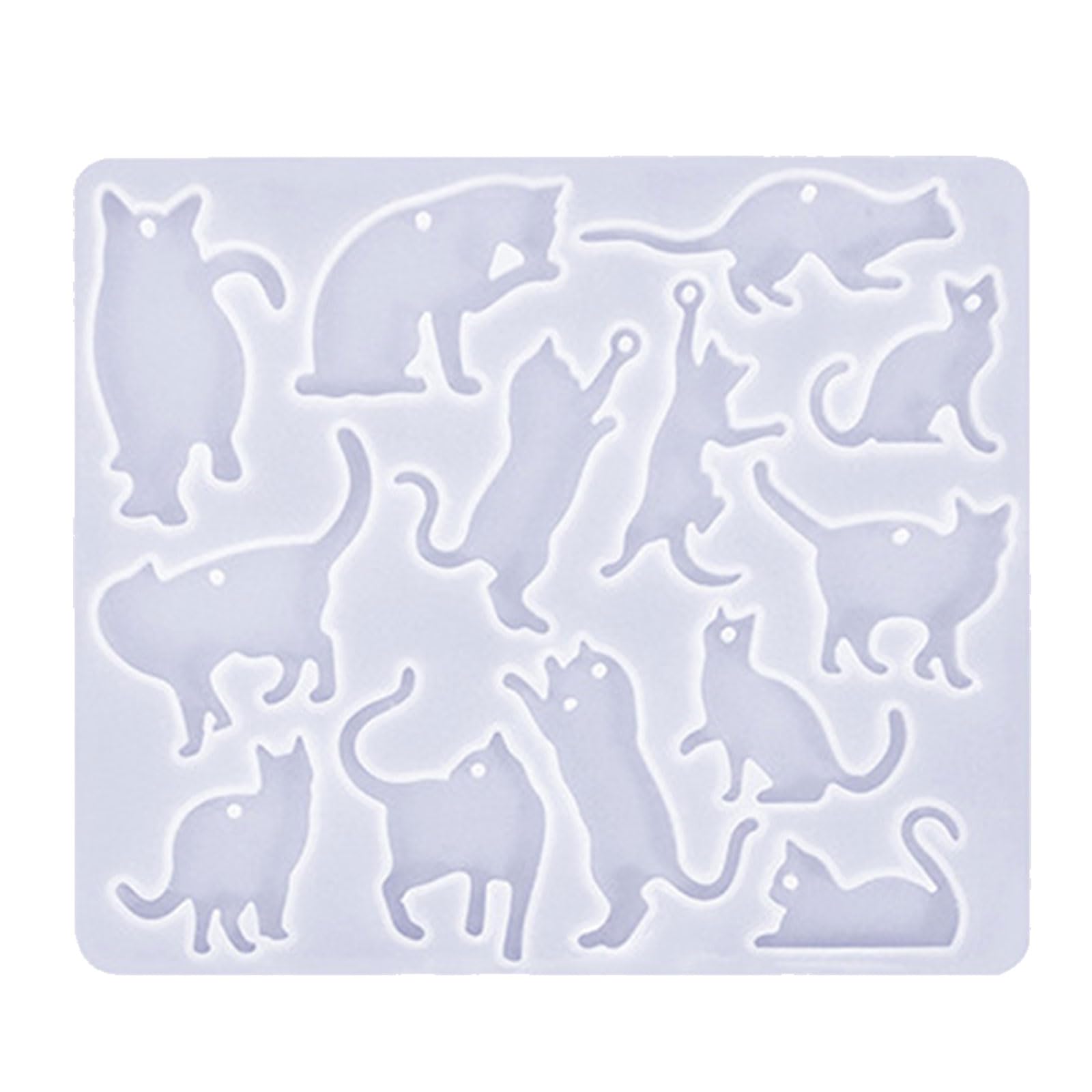 Cheriswely 50 Ciondoli Aperti Retro A Forma Di Gatto – Stampo In Resina Per Gioielli Fai Da Te – Oro 10x11,5mm - 6