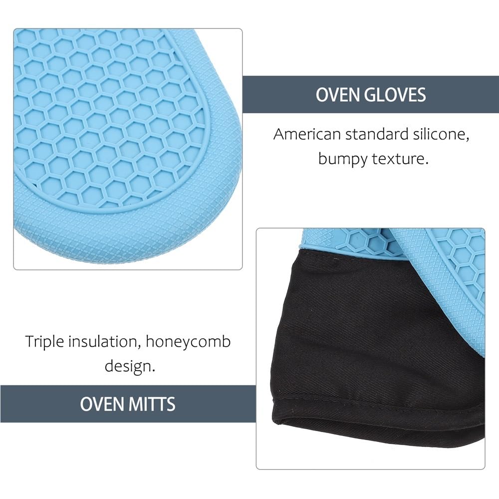 2 Guantes de Silicona Resistentes al Calor for Horno, Cocina, Hornear, Barbacoa, microondas, Antideslizantes y cómodos
