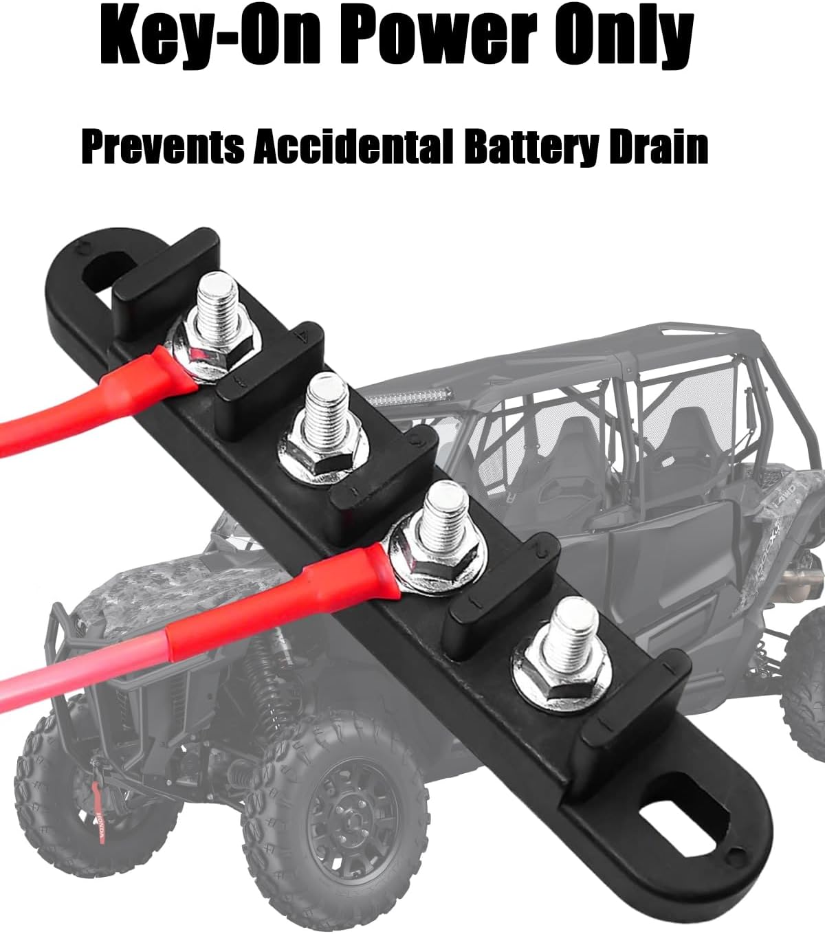 4 Stud Keyed Power Busbar Bus Bar Fit for Honda Talon Accessories, 35 Output AMP Replace PCS-S2-KBUS Battery Mount with 4 Self Tapping Screw