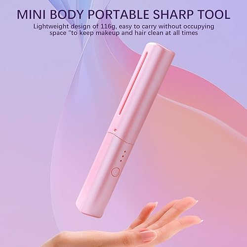 Miniatura 2 de Mini alisador de pelo recargable, cepillo alisador de pelo inalámbrico, cepillo alisador portátil con iones negativos, alisador de pelo de peine