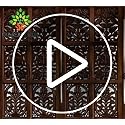 Image of THEHEARTWILL Partition Wall Divider | Wooden Partition for Hall, Living Room, Open Kitchen & Pooja Room | Room Divider 5 Panel with Stands | Room Separator (Brown-xs5)