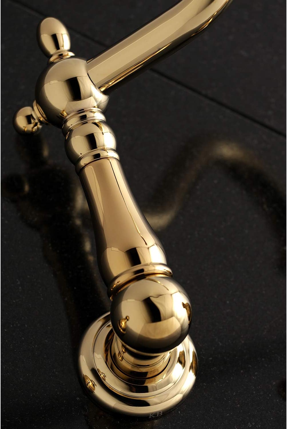 Kingston Brass KS1022PX Heritage Wall Mount Roman Tub Faucet, Polished Brass