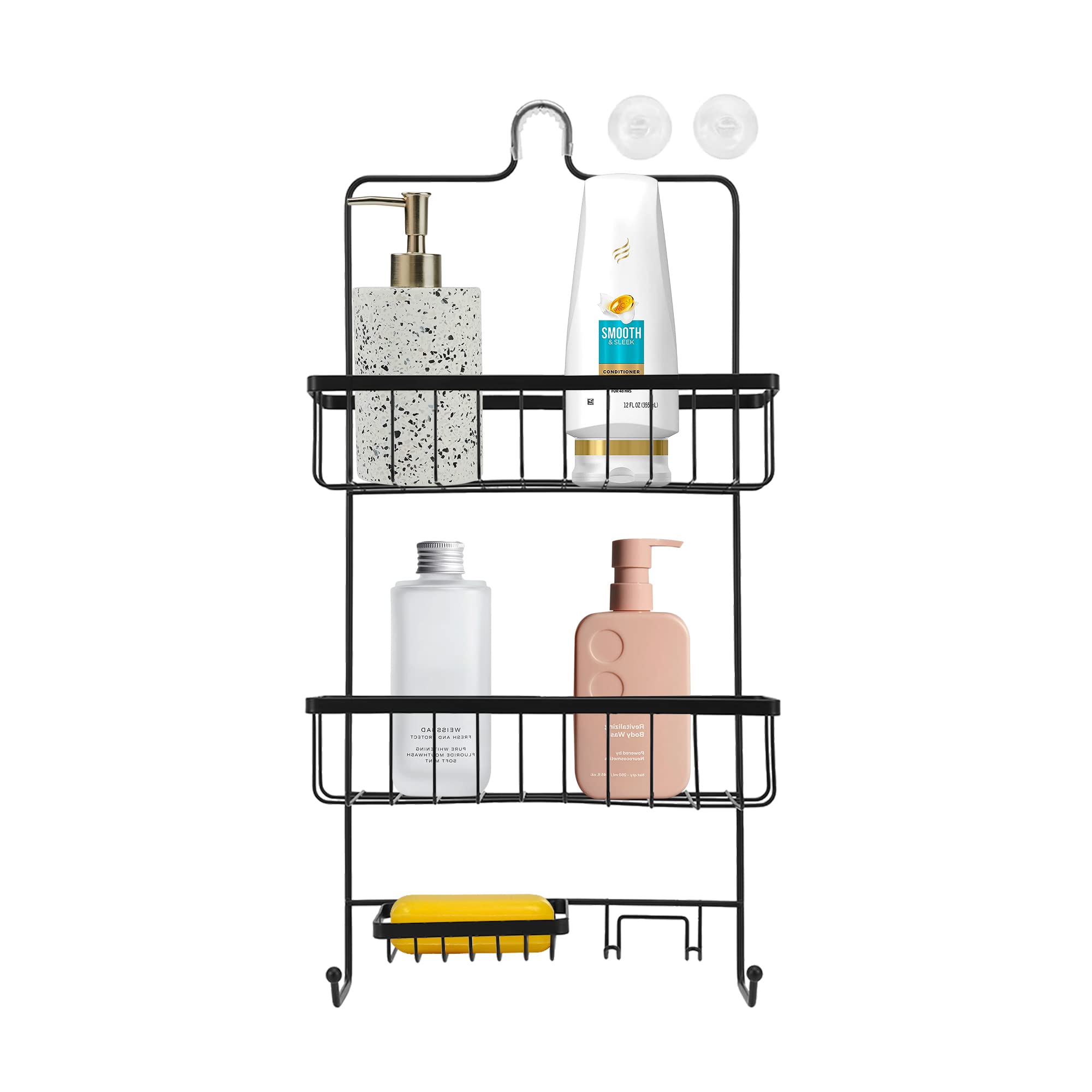Anko Bathroom Organizer|3-Layer Bathroom Shelf for Wall|Rust-Proof Hanging Shower Caddy|Bathroom Shelf Organizer | Black | 24 Inches (H), Iron with Powder Coating and Polypropylene (PP) (B0BWZ2YGFY) Amazon Price History, Amazon Price Tracker
