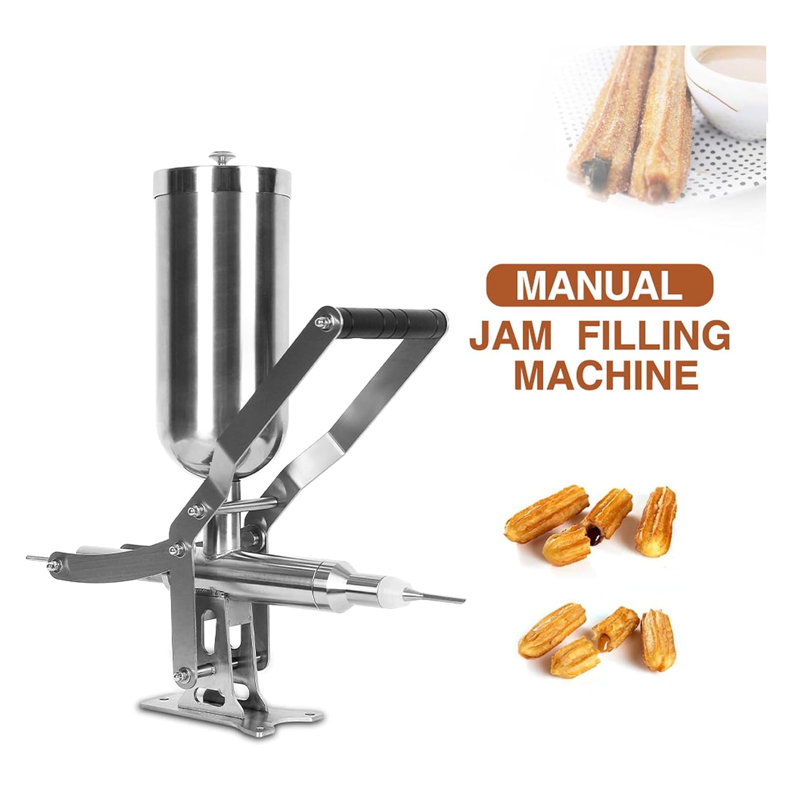 EliteBloom 4 5L Manual Jam Filling Machine Vertical Stainless Steel Donuts Filler Commercial Paste Liquid Churro Cream Fillers — view 5