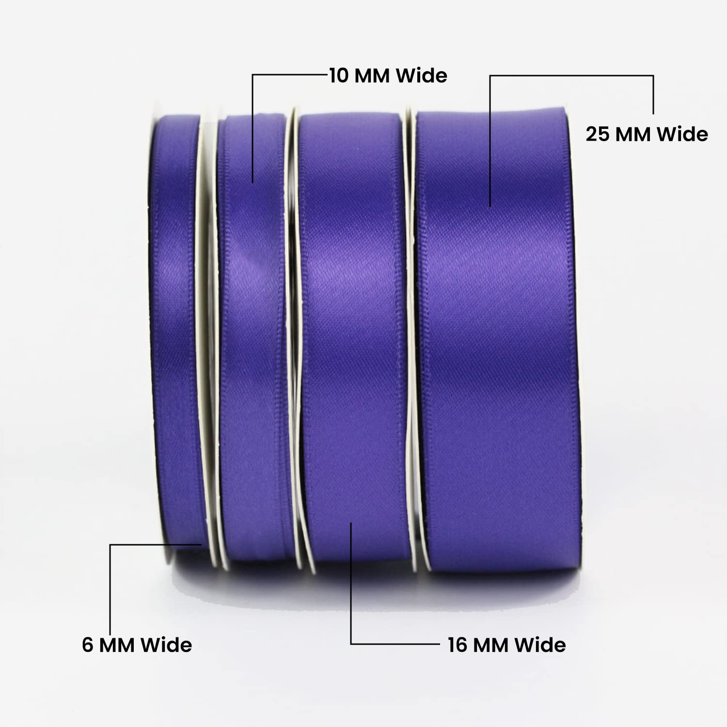 Double Sided Satin Ribbon, 27 Solid Colours, 10 Metre Reel, Fabric Ribbon for Gift Wrapping Cake, Wedding Party Decoration - Image 2