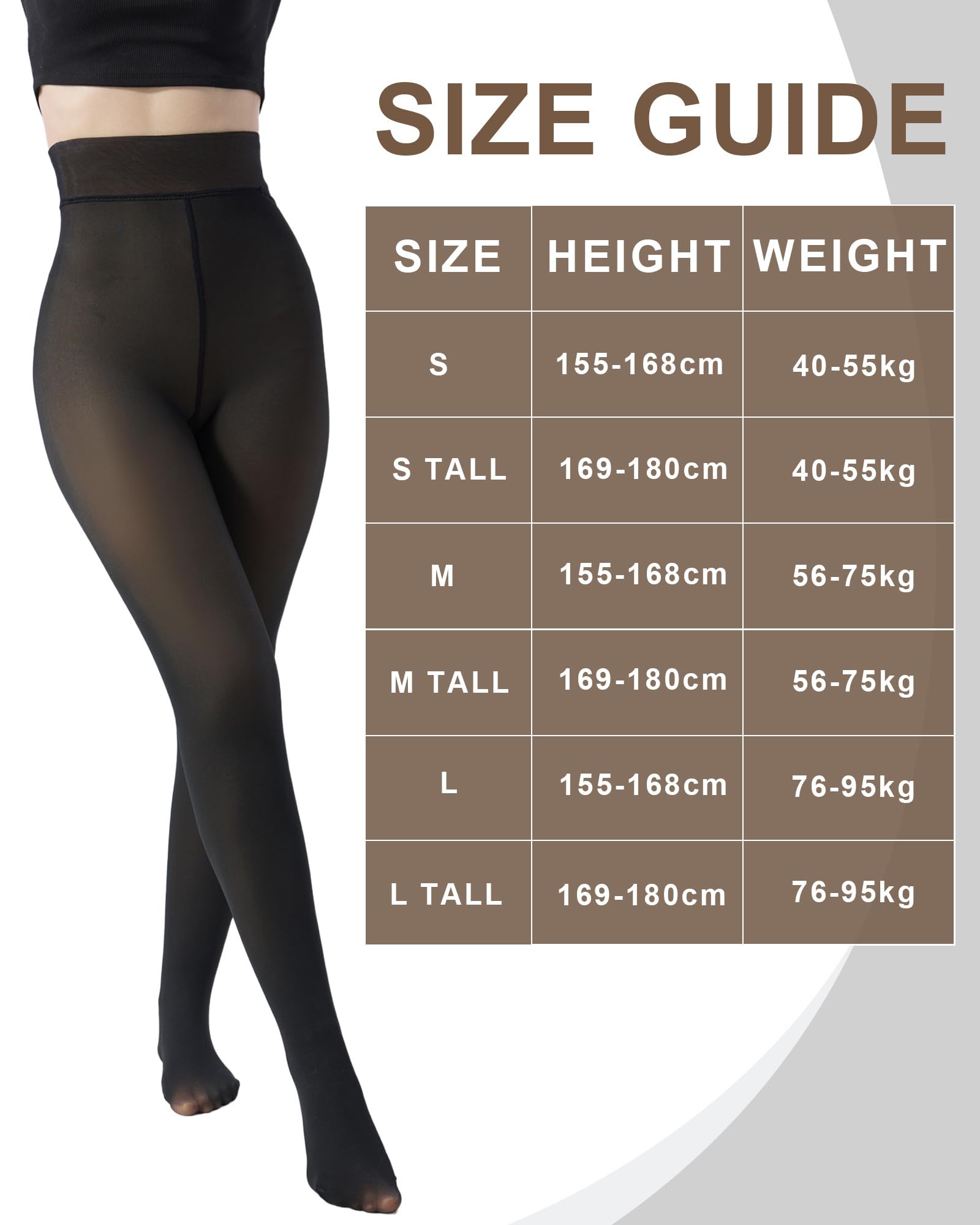 HOWIN Collant Termici Donna, Calzamaglia Termica Donna, Leggins Invernali, Collant Felpati, Fleece Tights