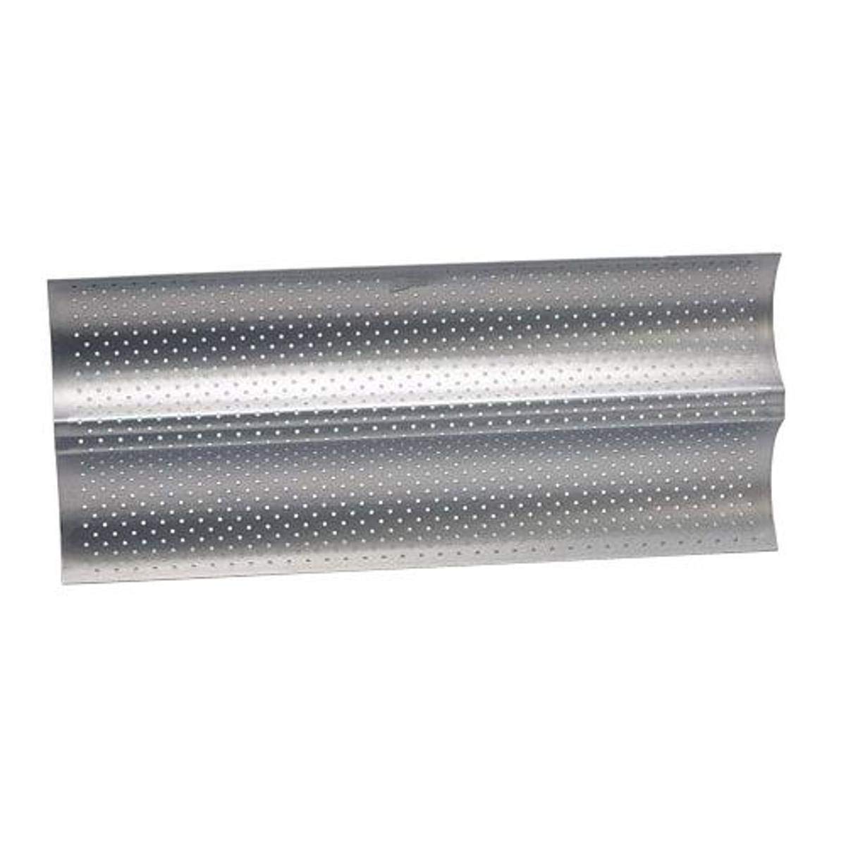 Patisse Silver Top Baguette Baking Tray for 2 Baguettes, Steel, Set of 2-38 x 17 cm