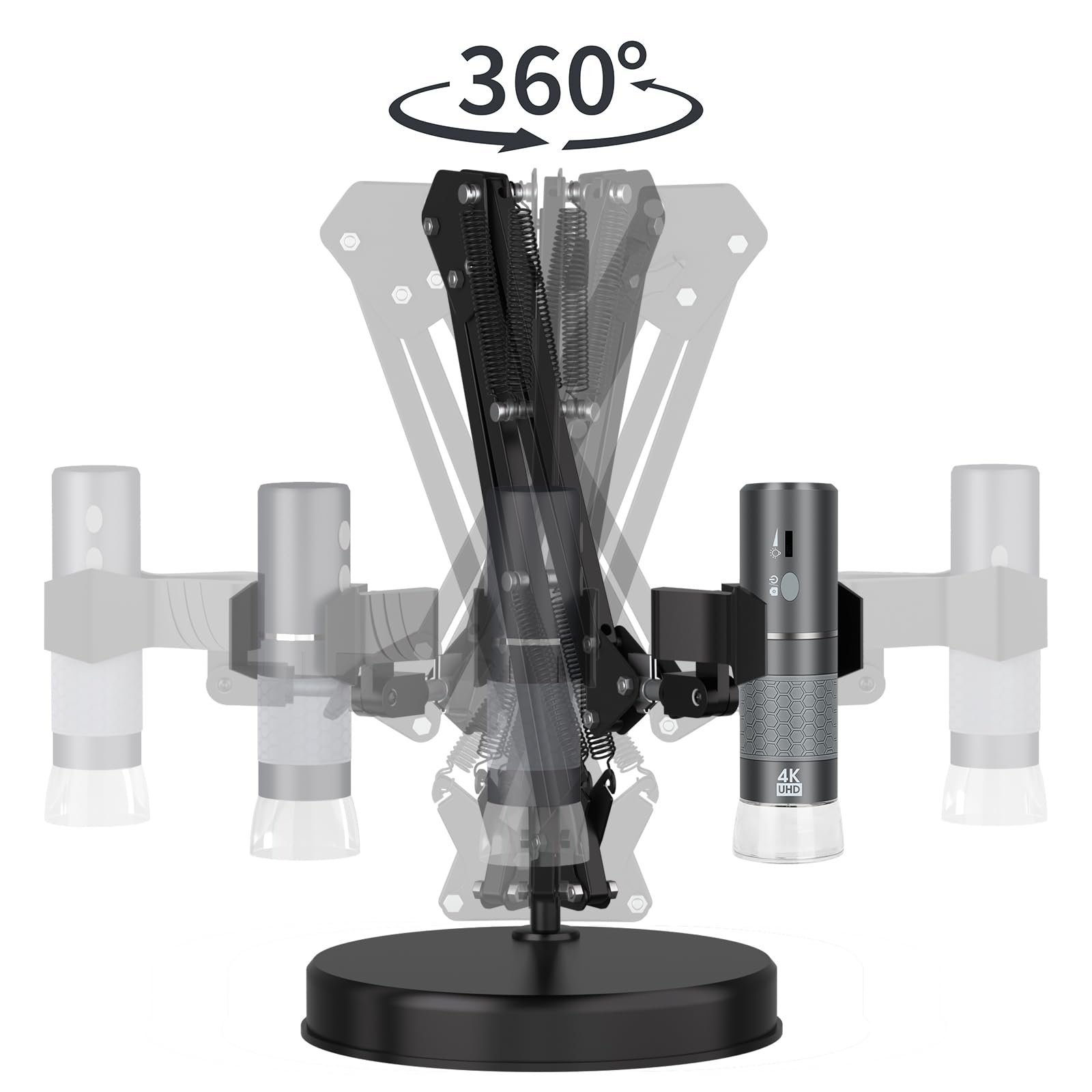 Microscopio WiFi 4K con Soporte de Altura máxima de 55 cm y Abrazadera de Mesa, microscopio Digital USB de 50 a 1000X, cámara 3840 x 2160P, para iPhone Android Windows Mac Linux Chrome