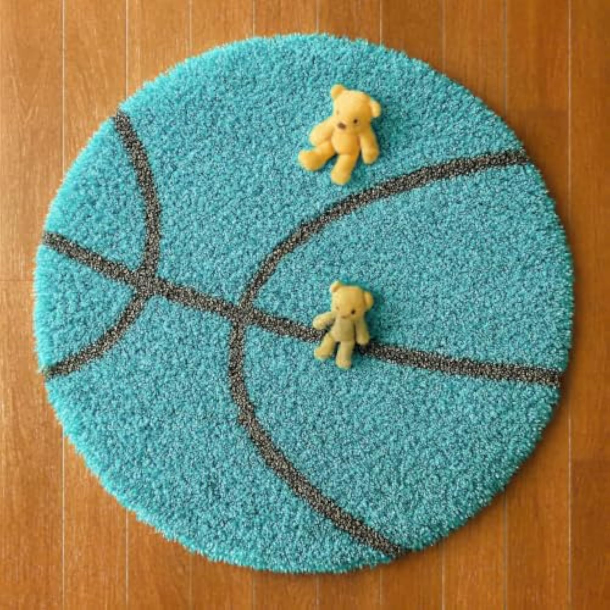 Micro Fiber Shaggy Round Runner Fluffy Soft Runner, Turquoise