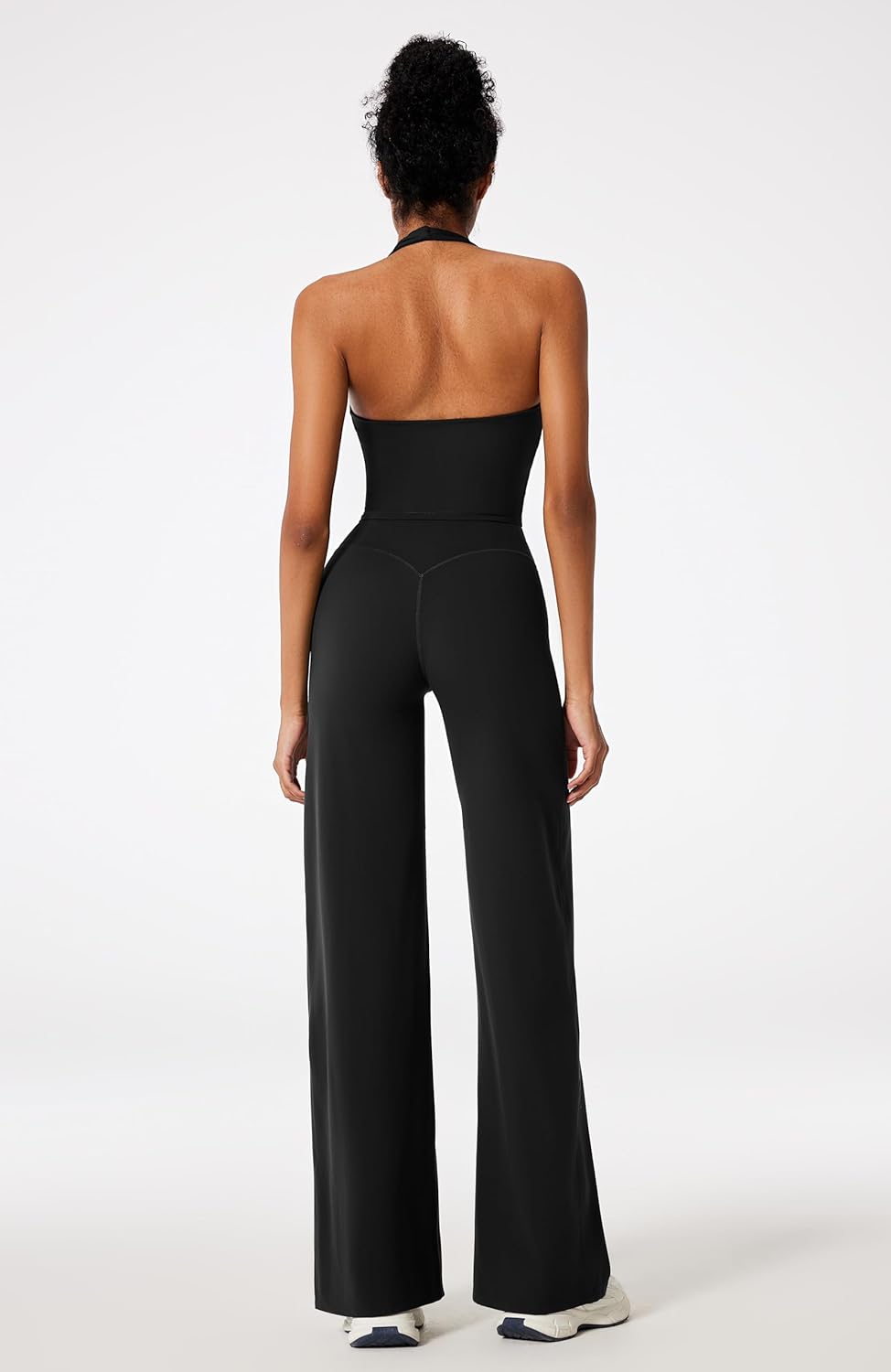 RXRXCOCO Halter Workout Sets for Women 2 Piece Padded Crop Tank Tops Straight Leg Yoga Pants Outfits with Hidden Pocket - Image 3