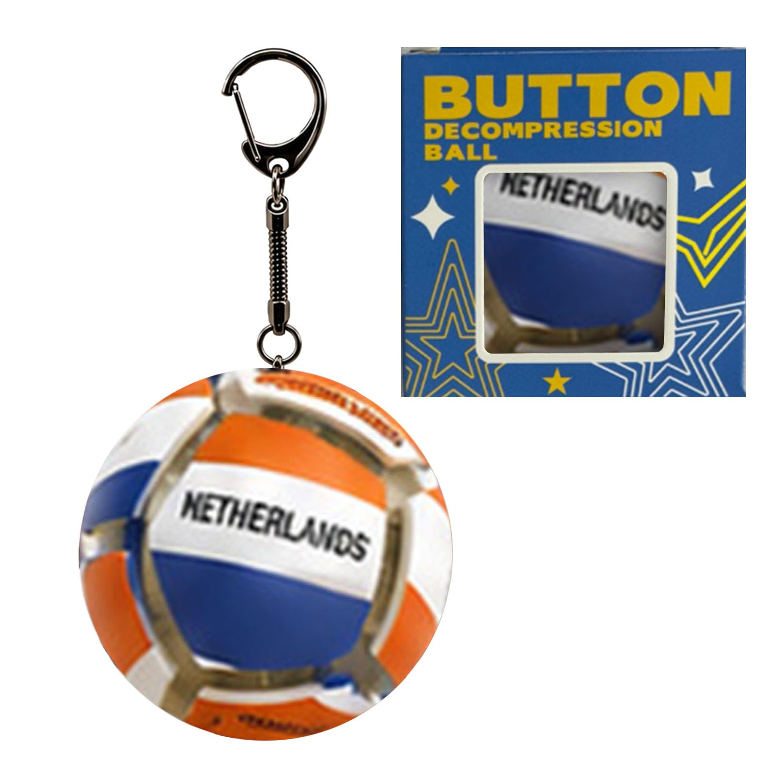 2026 Interactive Light & Sound Soccer Ball Fidget Keychain, Country Flag Printed Stress Relief Football Toy, Press-Activated Anti-Anxiety Toy for Office, School and Travel
