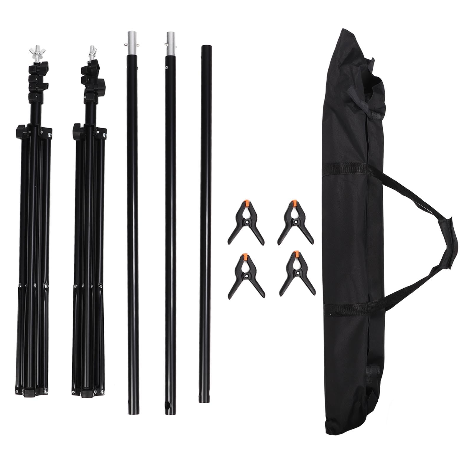 Photo Backdrop Stand Kit Aluminum Alloy Photography Backdrop Support Stand Kit Adjustable Background Support System with Spring Clamps for Portrait Studio Photography