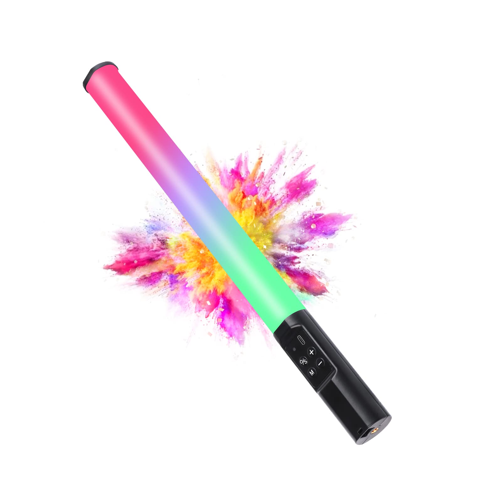ONNOI RGB Handheld LED Video Light Wand Stick Photography Light 9 Colors, with Built-in Rechargeable Battery and Remote Control,1000 Lumens Adjustable 3200K-5600K,Hot Shoe Adapter Included