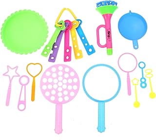 Gogogmee 1 Set 17pcs Bubble Blowing Toy Bubble Wands for Kids Outside Toys Kidult Toys Birthday Party Favors Funny Bubble Wands Bubbles Wand Assortment Blowing Bubble Soap Tools Plastic