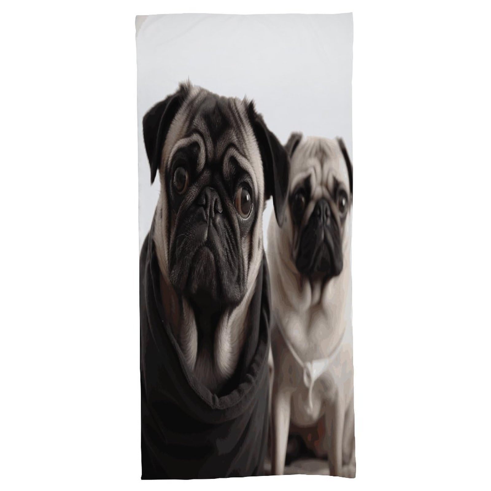 Fekiloot Men's Style Funny Animal Pug Dog Bath Towel Highly Absorbent,Beach Towels For Wo,Pool Towel Bathroom Essential For Beach,Gym,Travel, Camp