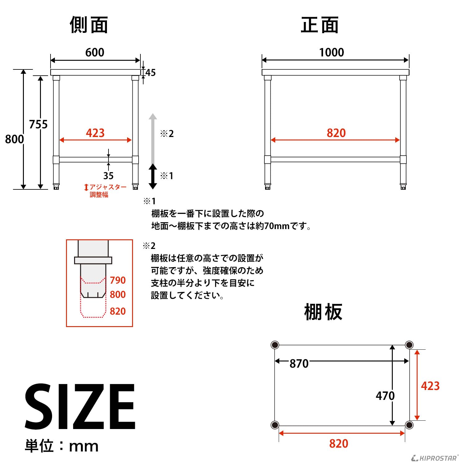 Amazon.co.jp: KIPROSTAR: ステンレス作業台