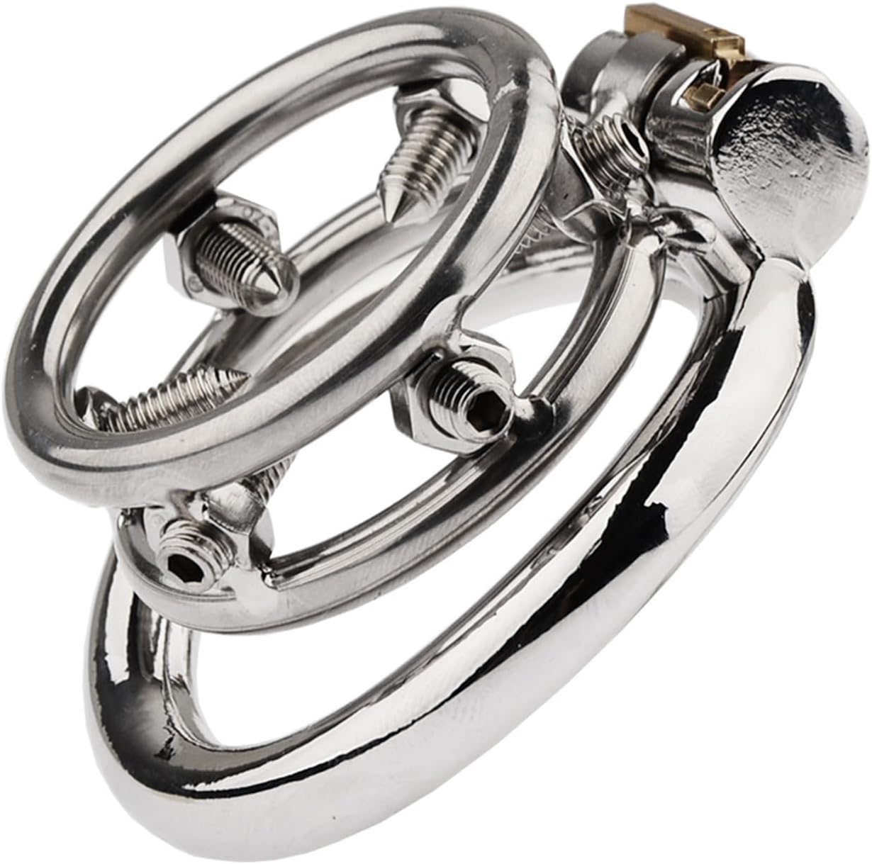 Adult Toy Sm Rivet Chastity Cage Lock Beginner Cage Male Detachable Nail Prick Penis Cage Couple Flirting Restraint Chastity Device(Arc Ring,40mm)