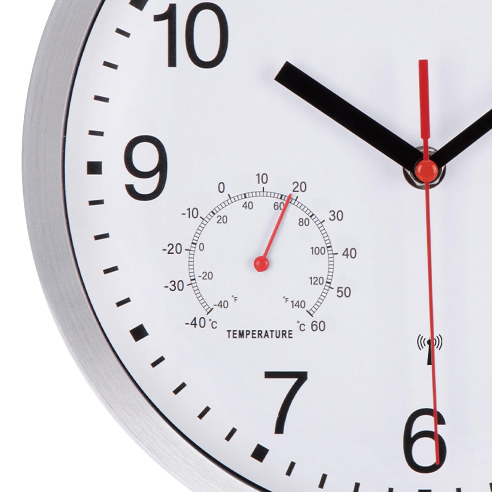ACCSHINE Orologio da parete radiocontrollato da 25cm, senza ticchettio, silenzioso, funzionamento a batteria al quarzo, facile da leggere per camere, casa, cucina, camera da letto, ufficio, scuola