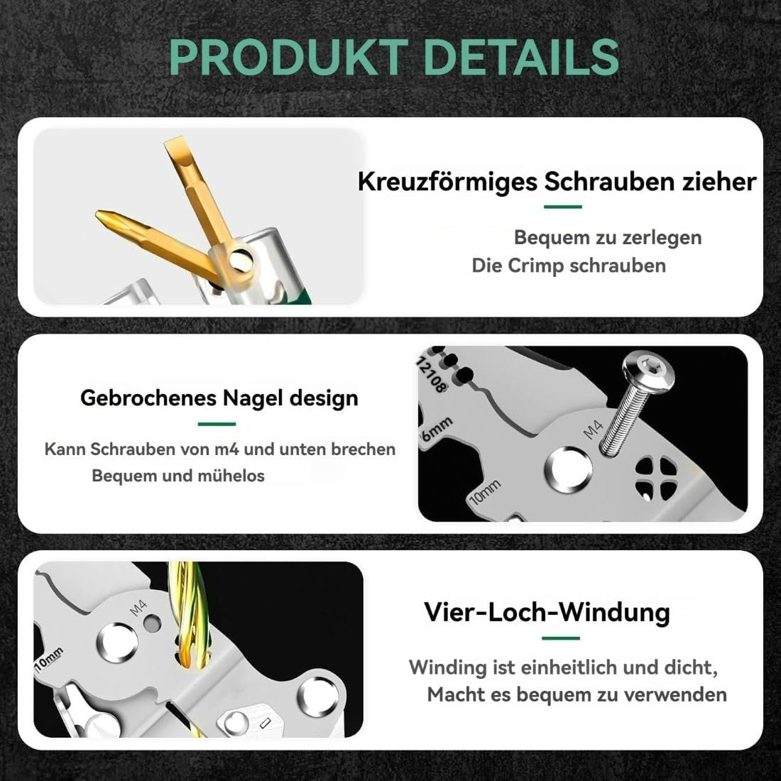 Multifunktionszange Mit SpannungsprüFer, klappbarer Schraubendreher mit Stiftspitze, Rutschfester Griff, für Elektriker, professionelles Elektrikerwerkzeug (2 Stück)