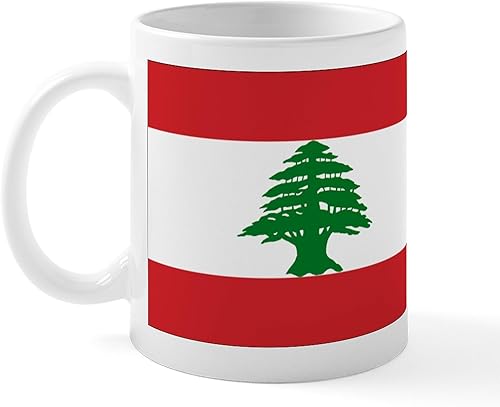 CafePress Taza de café de cerámica con bandera libanesa de 11 oz (11.0 fl oz)