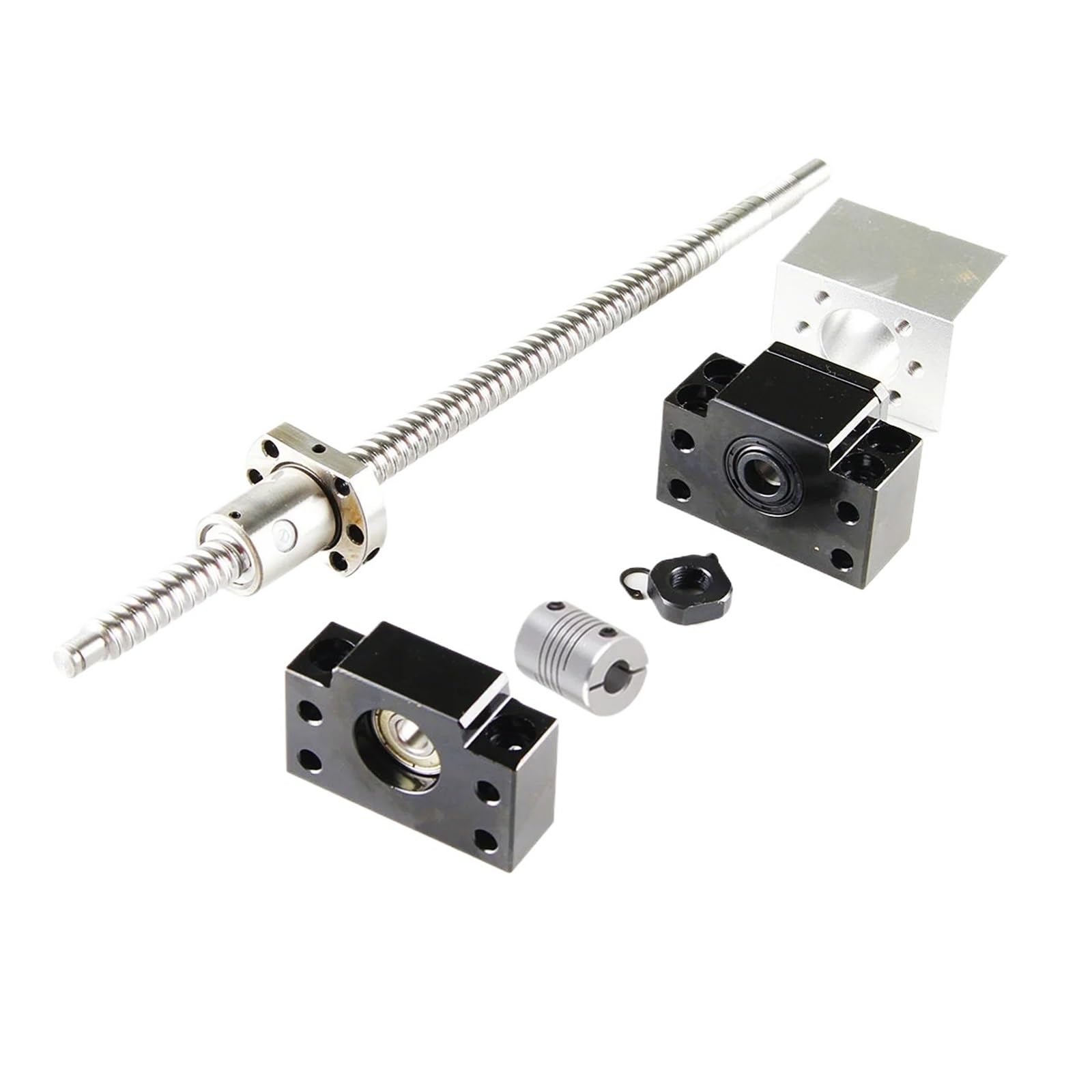 Metal Ball Screw nut SFU1204 Ball Screw C7 with End Machined+1204 Ball Nut+BK10/BF10 End Support(600mm)