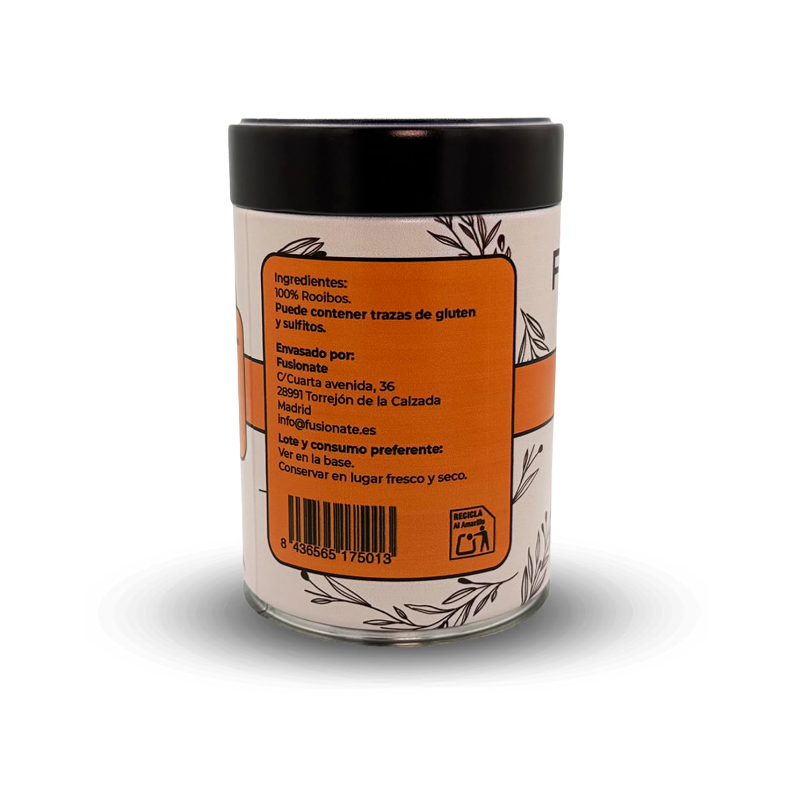 FUSIONATÉ Rooibos Natural a Granel, Lata 100 g de Infusión sin Teína, Relajante y Antioxidante, 100% Natural, Ideal para Niños y Adultos, Deliciosa en Infusión Caliente o Fría