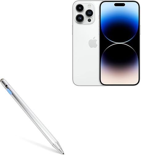 BoxWave AccuPoint Active Stylus Stylus - Lápiz óptico electrónico con punta ultrafina, color plateado metálico