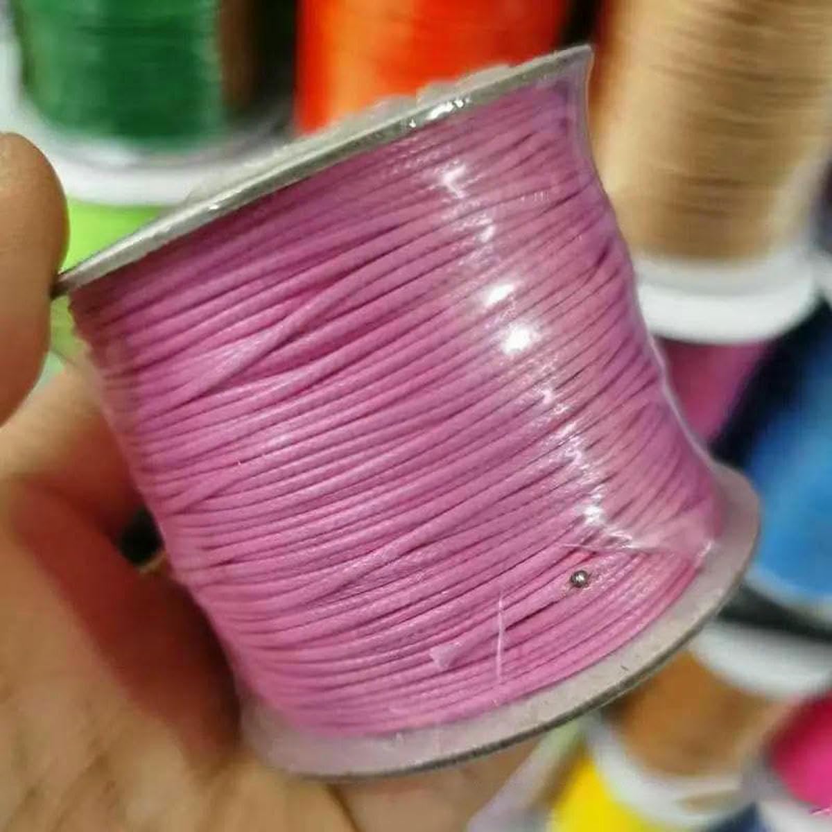 Cordones para Abalorios Hilos, Cuerda de Cera de 0,5/0,8/1,0/1,5/2 mm Hilo de Cera Línea de cordón de algodón for Hacer Hilo de Collar de Pulsera(6,1.5mm 100ma)