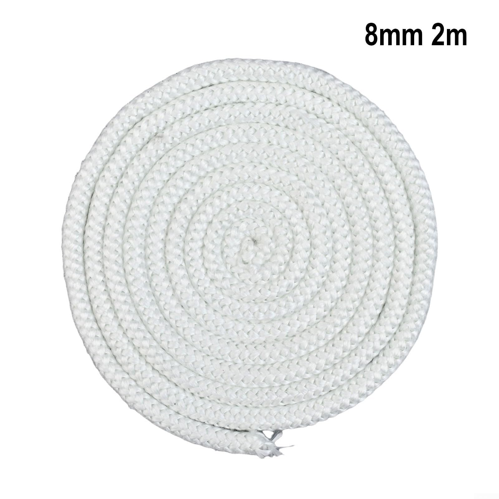 Corda resistente al calore, Corda for guarnizione porta stufa in fibra di vetro 6-12 mm x 2 m for camino a legna(8mm)