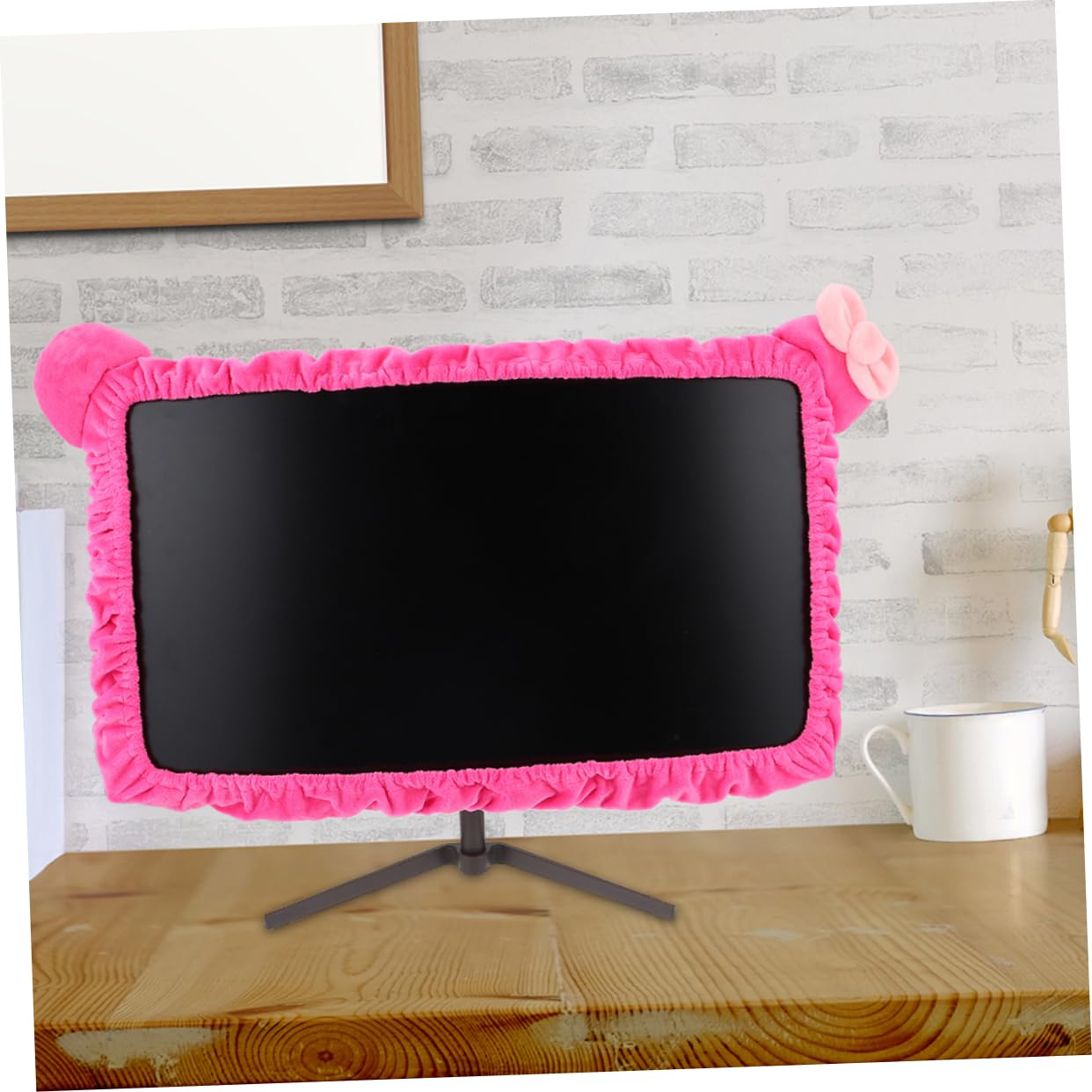 Copertura Flessibile per Monitor PC in Poliestere 2 Pezzi | Rosa, Facile da Pulire, Alta Elasticità, per Computer e Schermo, Confezione Doppia