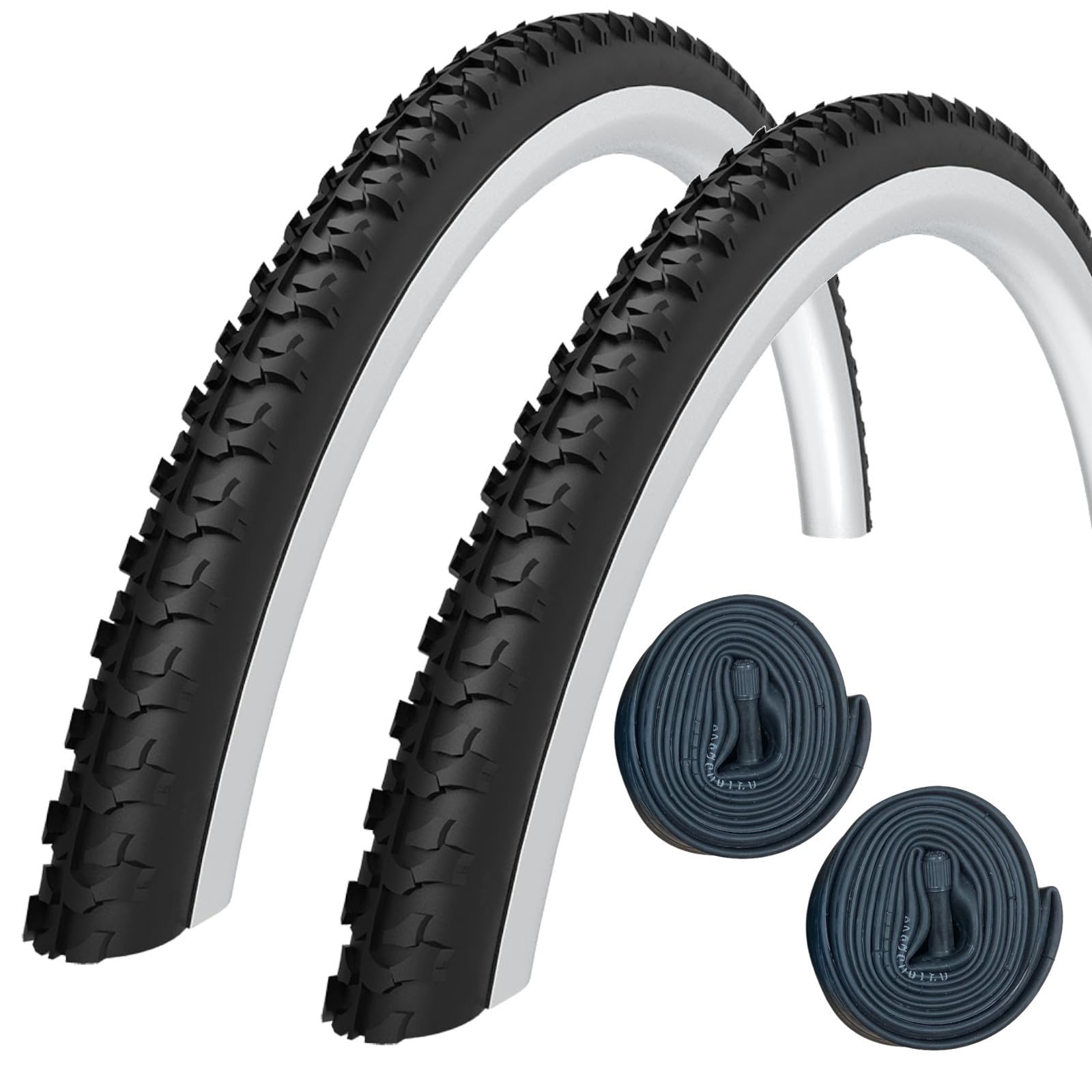 Contrast 12" x 1.95 Bike Tyres (Pair) with Schrader Inner Tubes