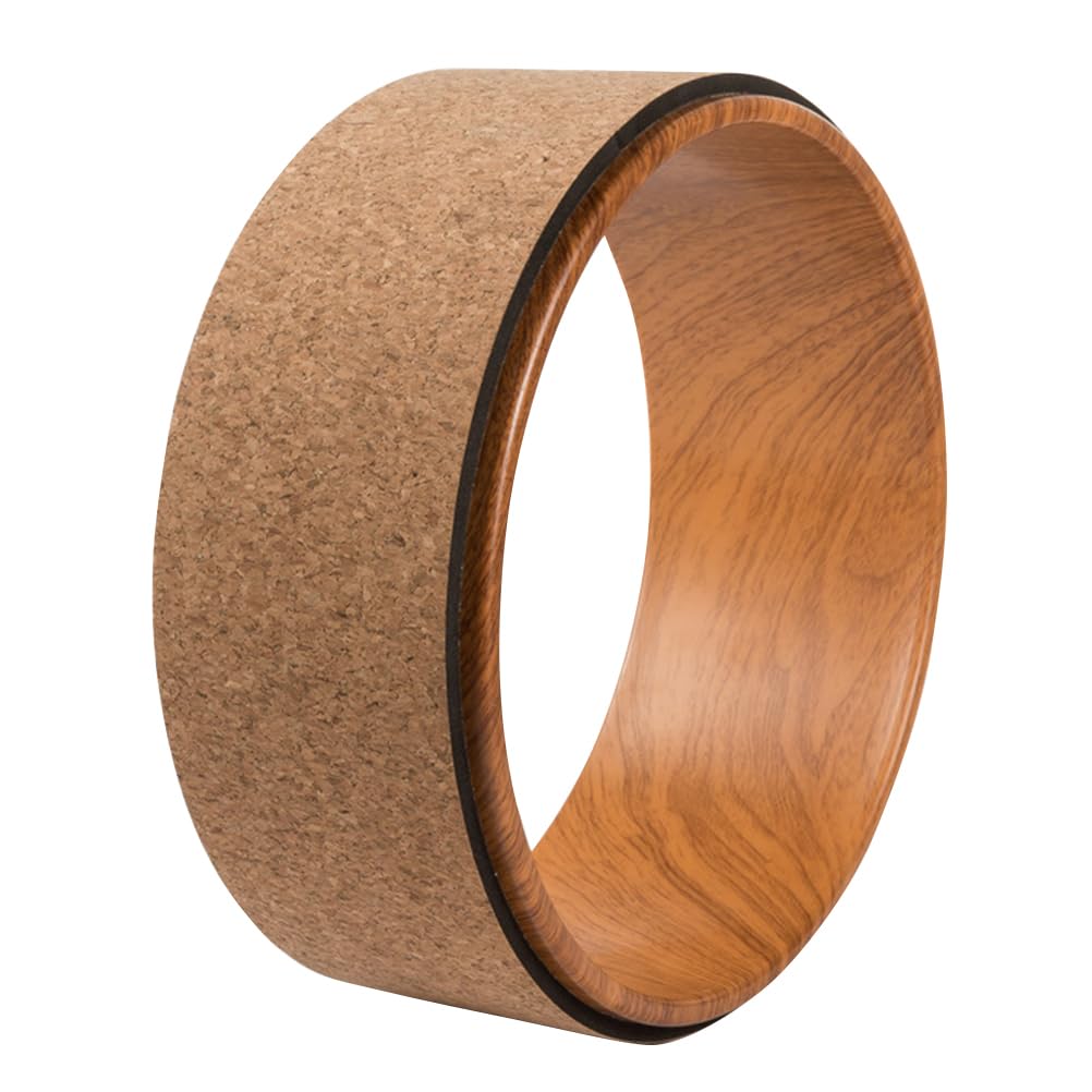 Happyyami Yoga Wheel for Backbend Yoga Pilates Roller Yoga Training Tool Softwood Pilates Ring Yoga