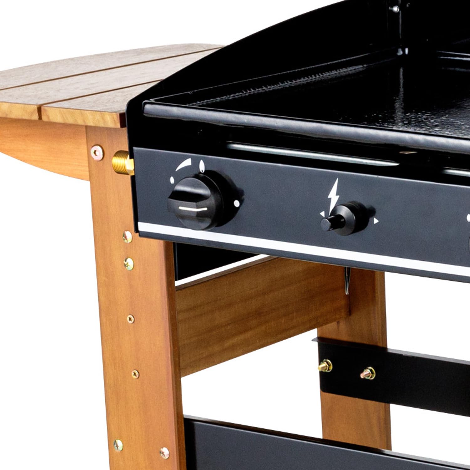Plancha au gaz ASCAIN 2 brûleurs 6kW - Bois