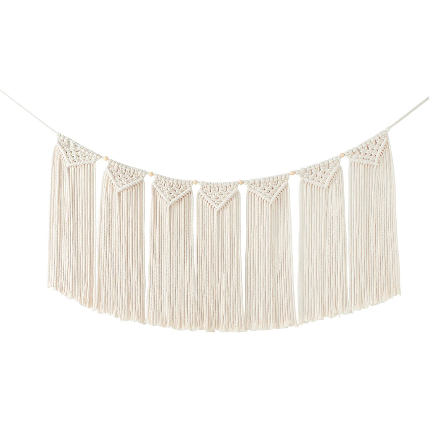 Macrame Wall Hanging beaded Woven Wall Tapestry Large Bohemian Home Geometric Art Decor for Wedding Backdrop Curtain Nursery Gallery Decor Tapestries