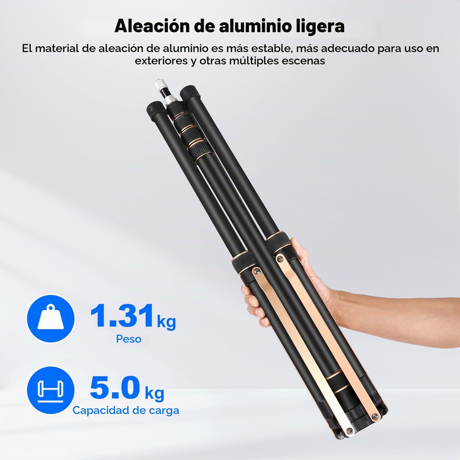 Soonpho Soporte Luz Aleación Aluminio con 180° Patas Reversibles, 1/4"-3/8" Adaptador Tornillo y Bolsa,102,36in/260cm Trípode Viaje Portátil para Fotografía Exterior Speedlite Strobe Softbox