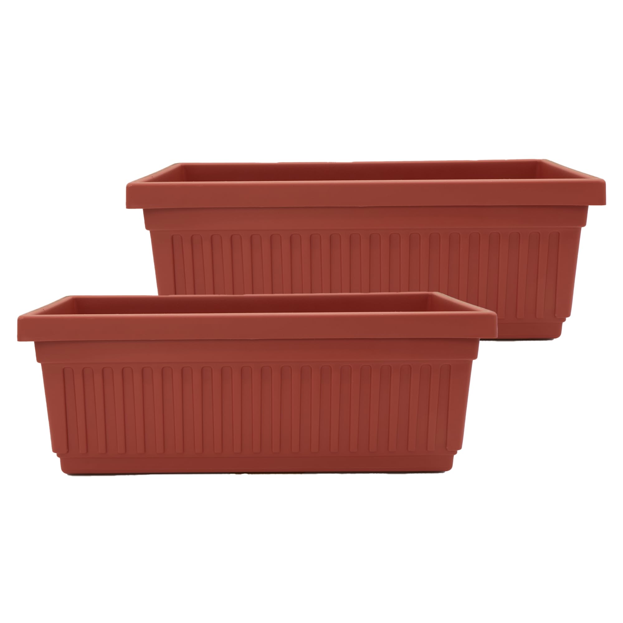 The HC Companies Venetian Window Planter Box, 30 Inch, Clay, 2-Pack