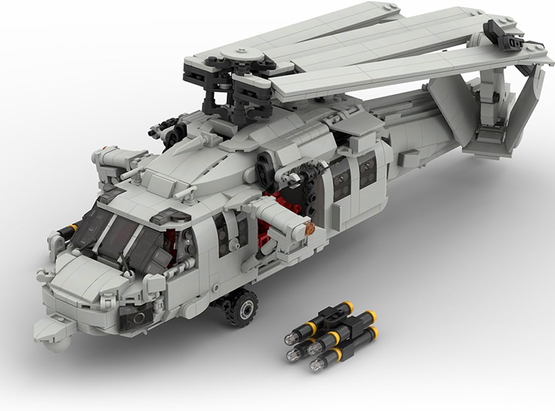 MH-60S Helicopter Model Building Kit, Military Series Building Block Set, Creative Interactive Building Toy for Teens and Up (1579PCS+)