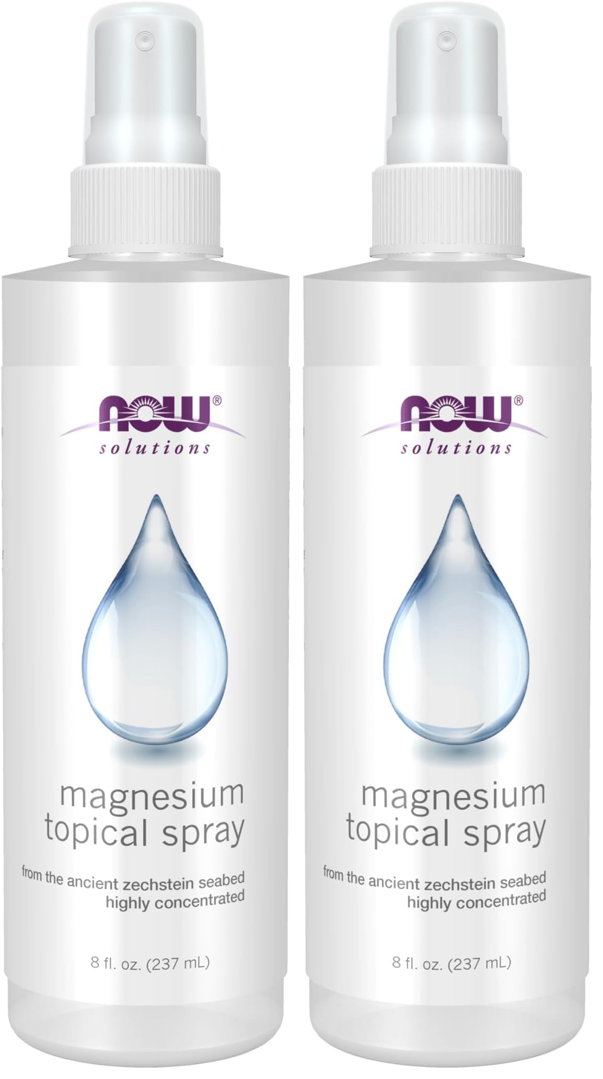 Solutions, Magnesium Topical Spray, from The Ancient Zechstein Seabed, Highly Concentrated, 8 Fl Oz (Pack of 2)