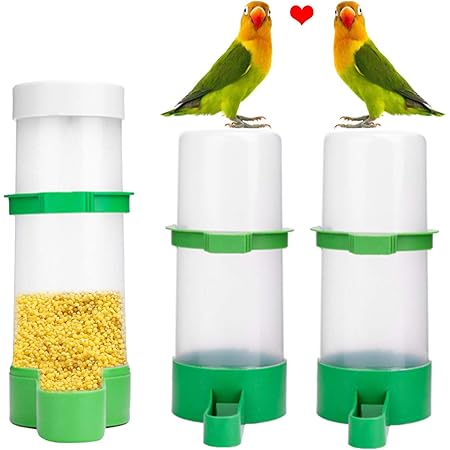 XISTEST Bird Feeder, Bird Water Dispenser for Cage, 2PCS Automatic Bird Water Feeder with 1PCS Food Feeder for Cage Pet Parrot Budgie Lovebirds Cockatiel