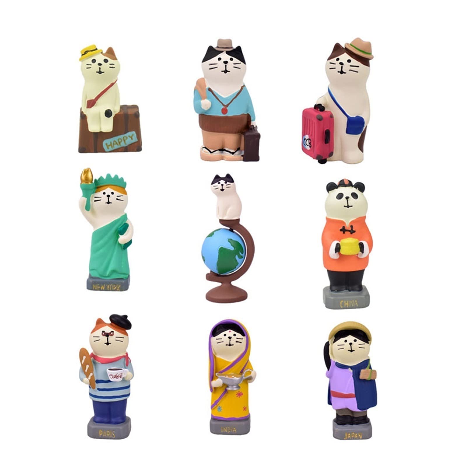 TOPOB Girl Heart Japanese Grocery Travel Souvenir Mascot Suitcase Cat Creative Cute TrinkeTs for FRIENDS (Color : Indian curry cat)