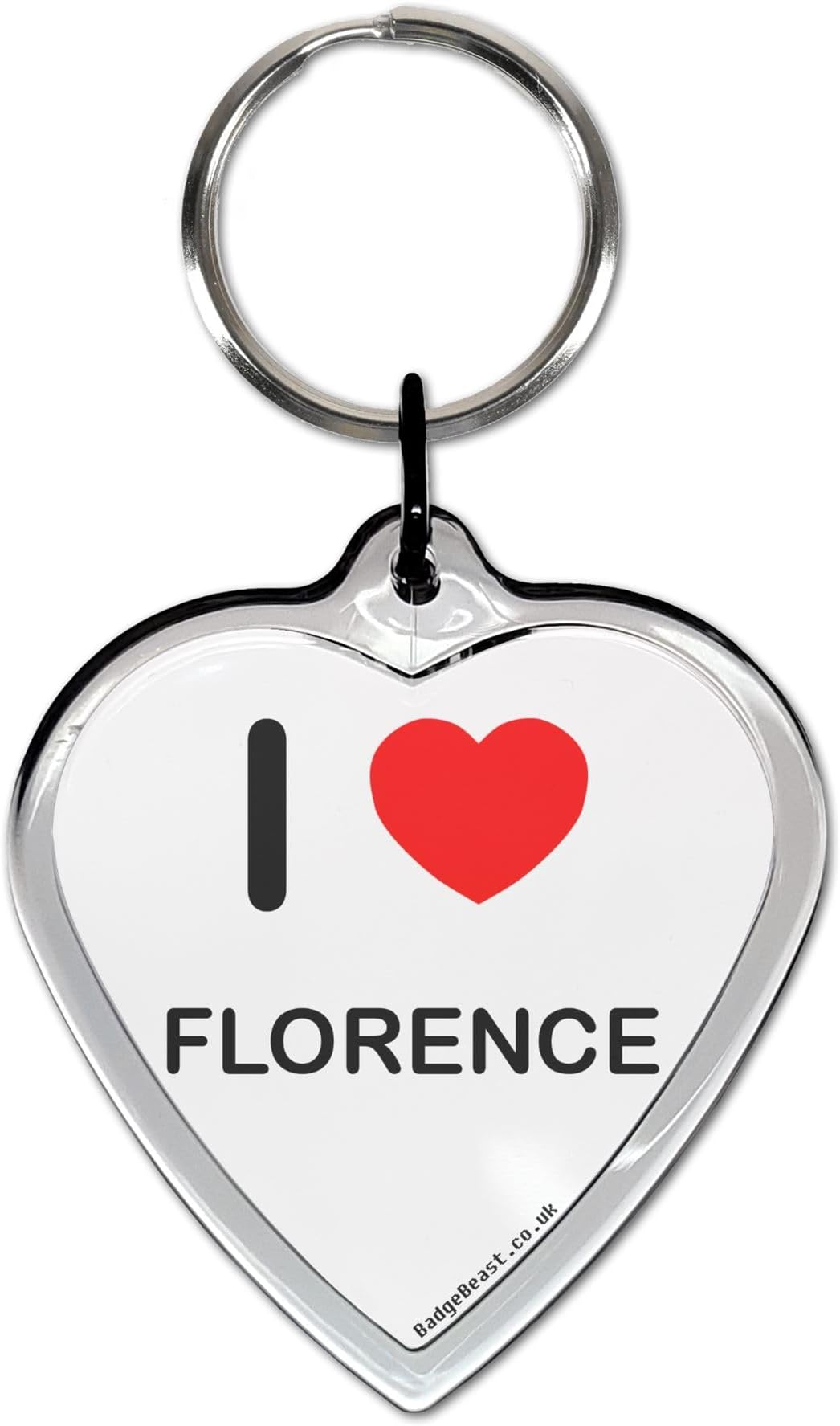 I Love Florence Small Heart Shaped Key Ring
