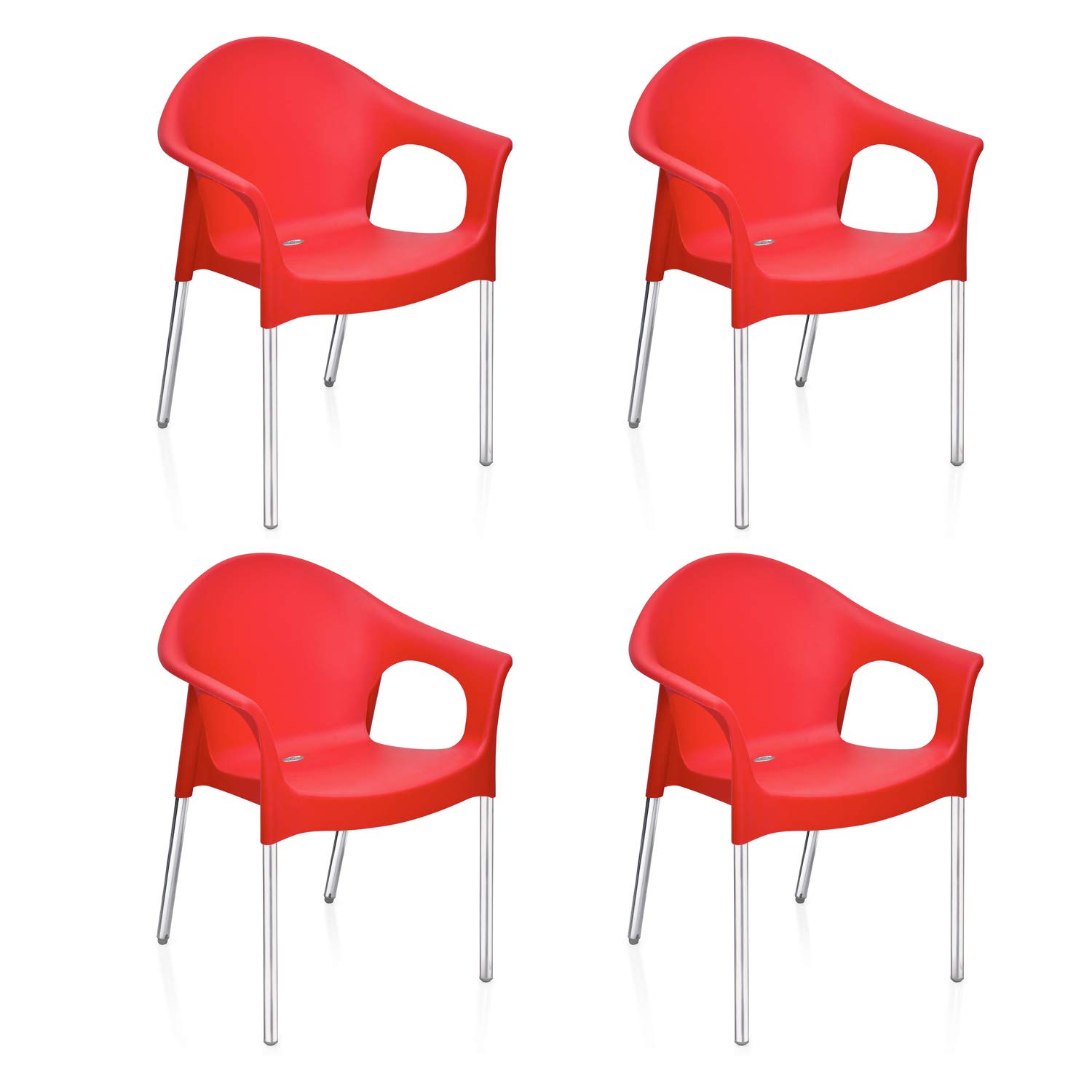 Nilkamal NS09SS Plastic Mid Back with Arm Chair | Chairs for Home| Dining Room| Bedroom| Kitchen| Living Room| Office - Outdoor - Garden | Dust Free |100% Polypropylene Stackable Chairs | Set of 4-image-31