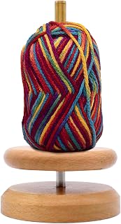 Wooden Yarn Spool Holder, Joyeee Classic Thread Spool Storage Rack Spinning Ball Winder, Yarn Dispenser with Twirling Mechanism for Bobbin Sewing Crocheting Knitting Embroidery-Prevent Yarn Tangling#1